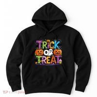 Trick Or Treat Halloween Cool Logo Hoodie thumb 0