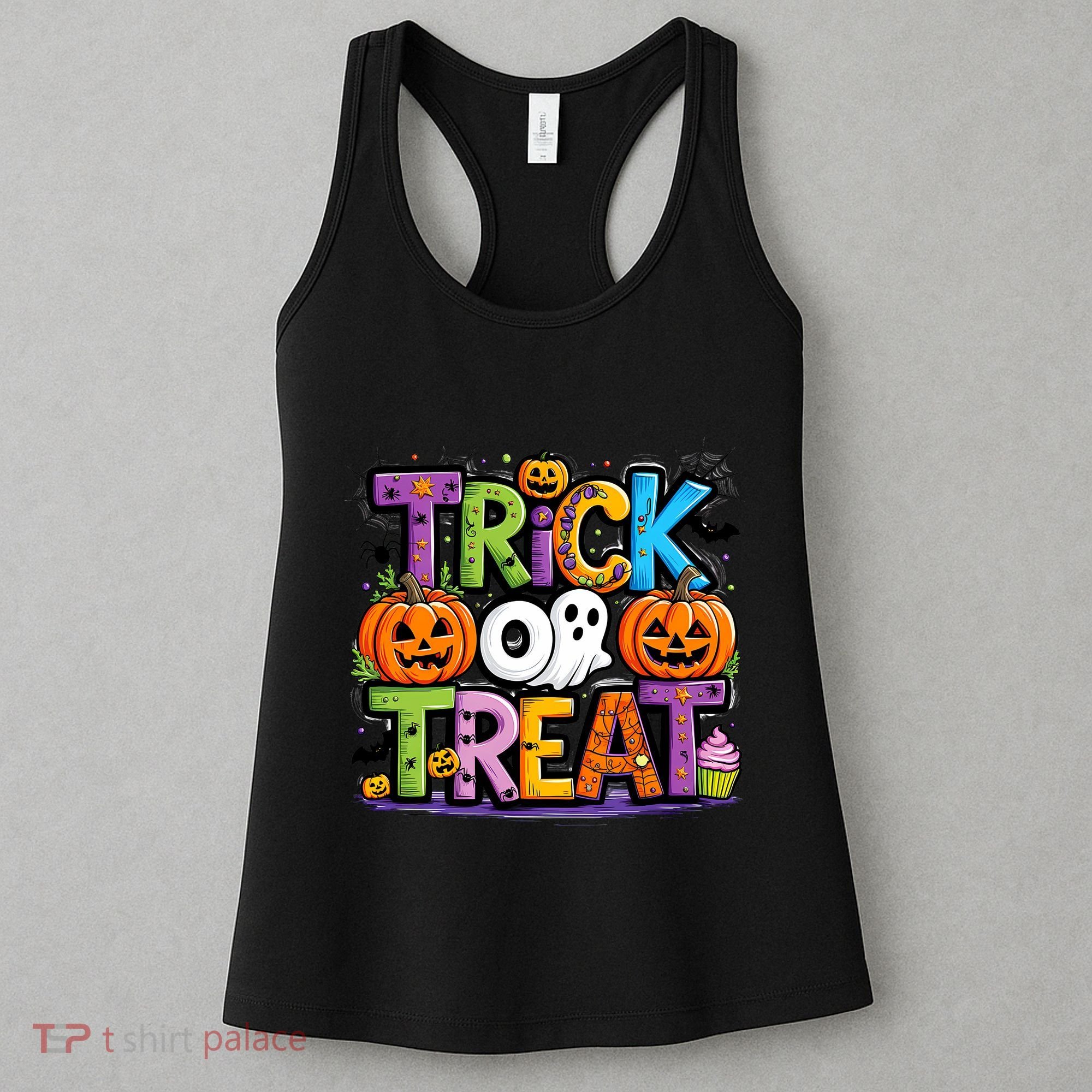 Trick Or Treat Halloween Cool Logo Women's Tank Top