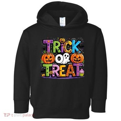 Trick Or Treat Halloween Cool Logo Toddler Hoodie