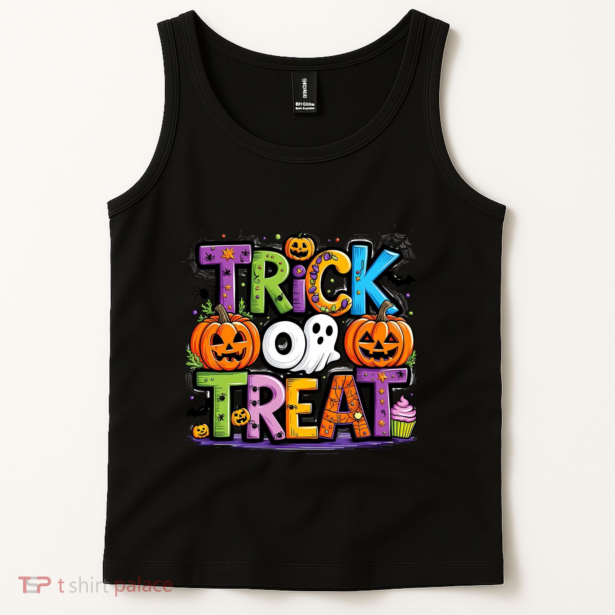 Trick Or Treat Halloween Cool Logo Tank Top