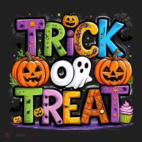 Trick Or Treat Halloween Cool Logo Golf Towel thumb 3