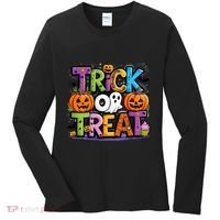Trick Or Treat Halloween Cool Logo Women's Long Sleeve Shirt thumb 0