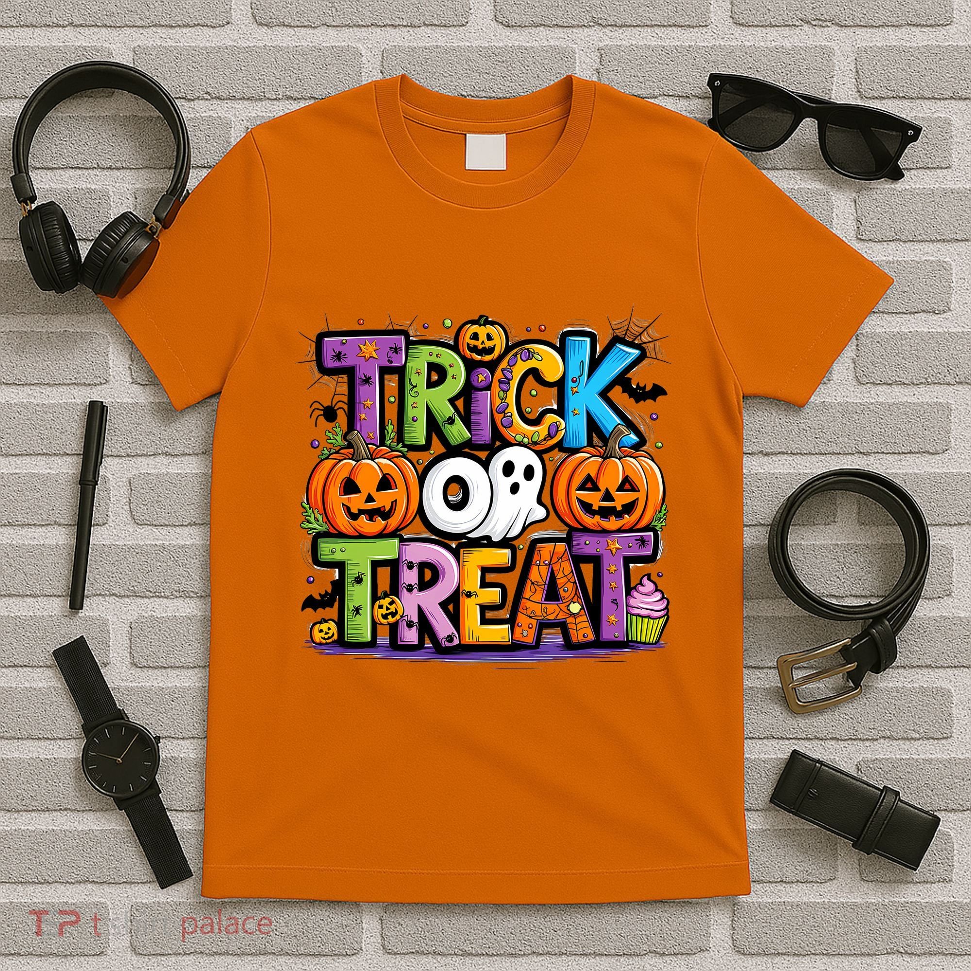 Trick Or Treat Halloween Cool Logo T-Shirt