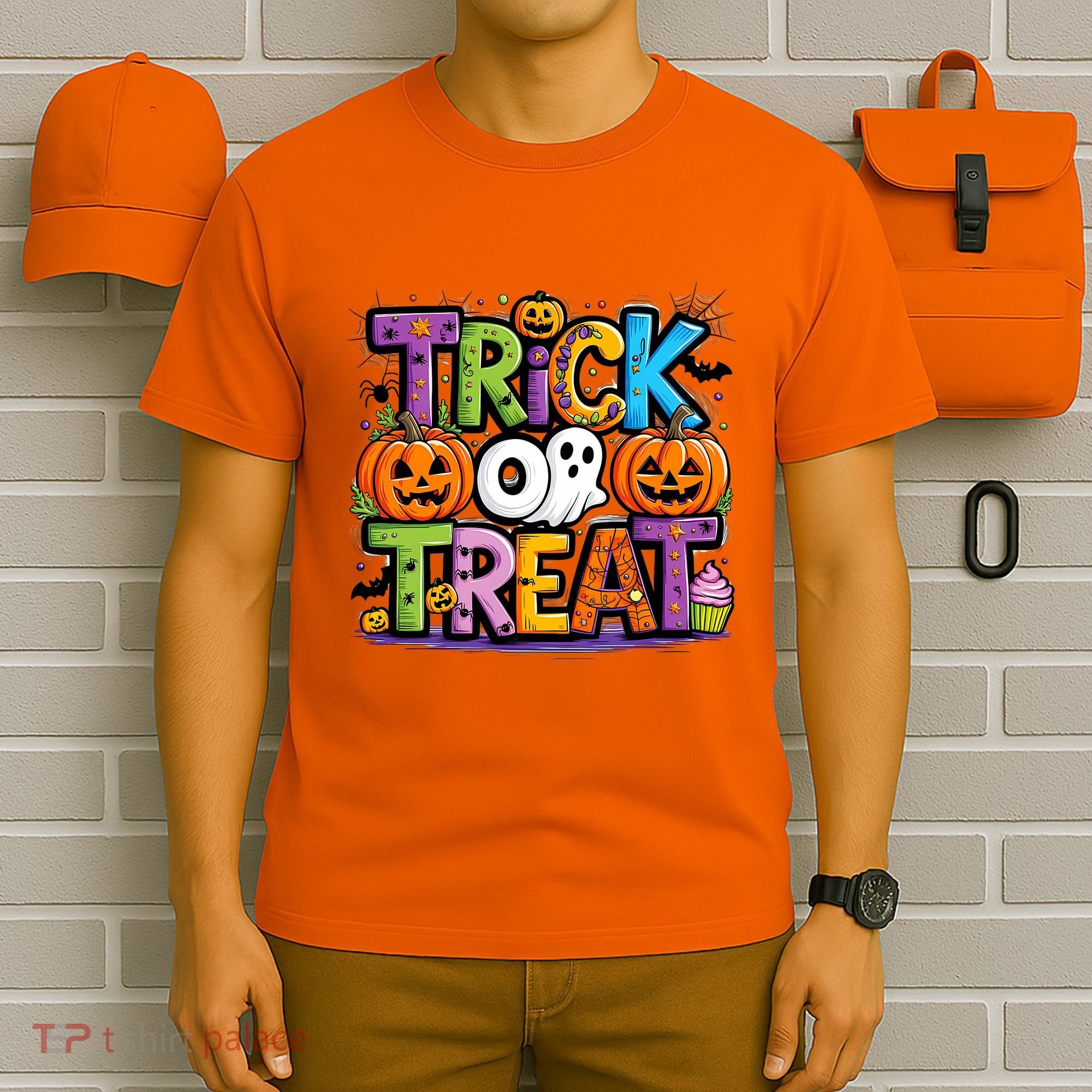 Trick Or Treat Halloween Cool Logo T-Shirt