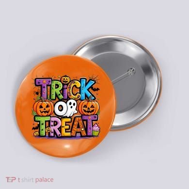 Trick Or Treat Halloween Cool Logo Button