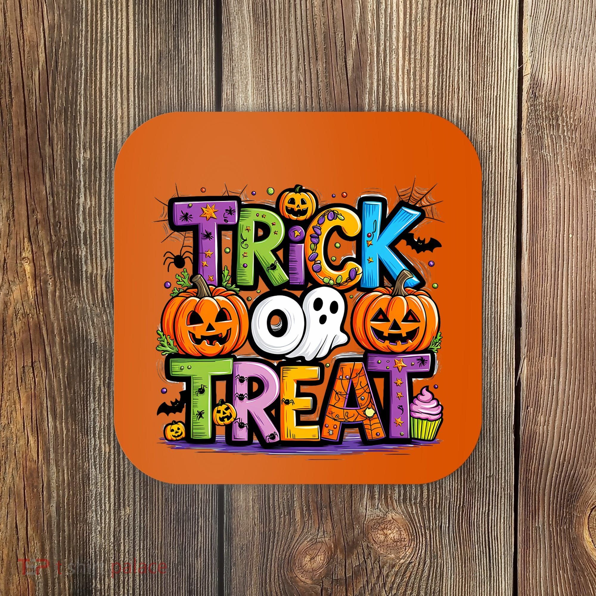 Trick Or Treat Halloween Cool Logo Coaster
