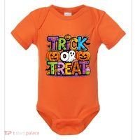 Trick Or Treat Halloween Cool Logo Baby Bodysuit thumb 0