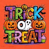 Trick Or Treat Halloween Cool Logo Hat thumb 2