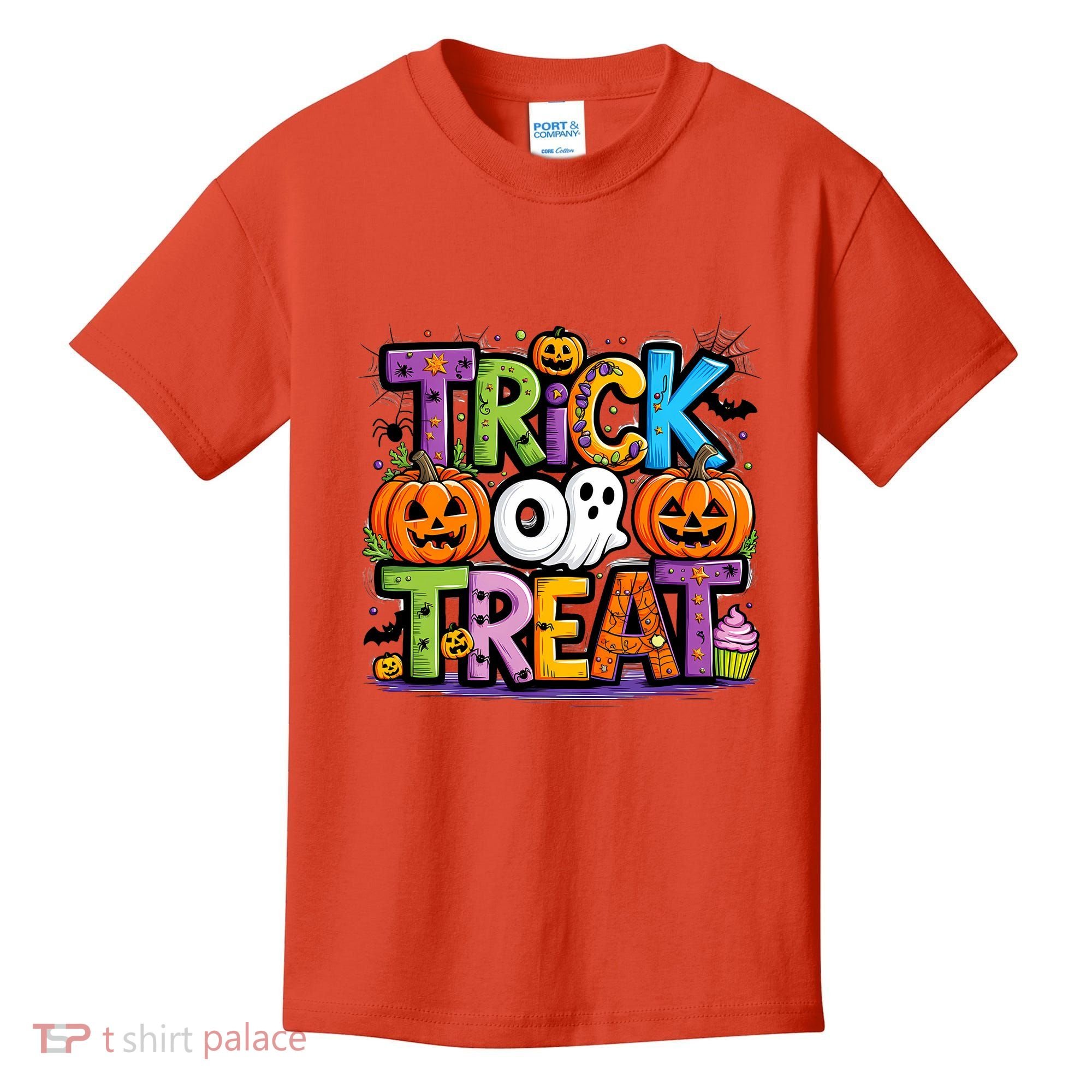 Trick Or Treat Halloween Cool Logo Kids T-Shirt