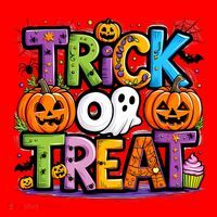 Trick Or Treat Halloween Cool Logo Santa Hat thumb 1