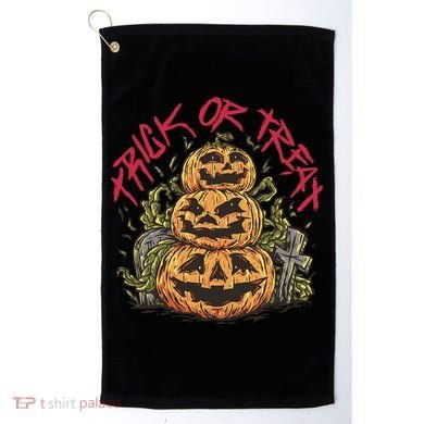 Trick Or Treat Three Pumpkin Design Golf Towel