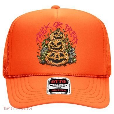Trick Or Treat Three Pumpkin Design Hat