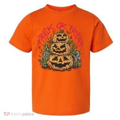 Trick Or Treat Three Pumpkin Design Toddler T-Shirt
