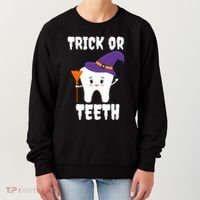 Trick Or Teeth Tooth Witch Dentist Hygienist Funny Dental Cool Gift Women's Sweatshirt thumb 0