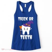 Trick Or Teeth Tooth Witch Dentist Hygienist Funny Dental Cool Gift Women's Tank Top thumb 0
