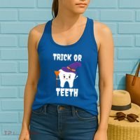 Trick Or Teeth Tooth Witch Dentist Hygienist Funny Dental Cool Gift Women's Tank Top thumb 2