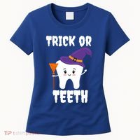 Trick Or Teeth Tooth Witch Dentist Hygienist Funny Dental Cool Gift Women's T-Shirt thumb 0