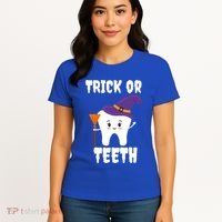 Trick Or Teeth Tooth Witch Dentist Hygienist Funny Dental Cool Gift Women's T-Shirt thumb 4