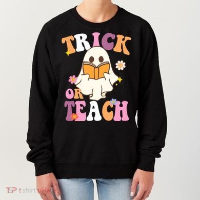 Trick Or Teach Cute Book Ghost Women's Sweatshirt