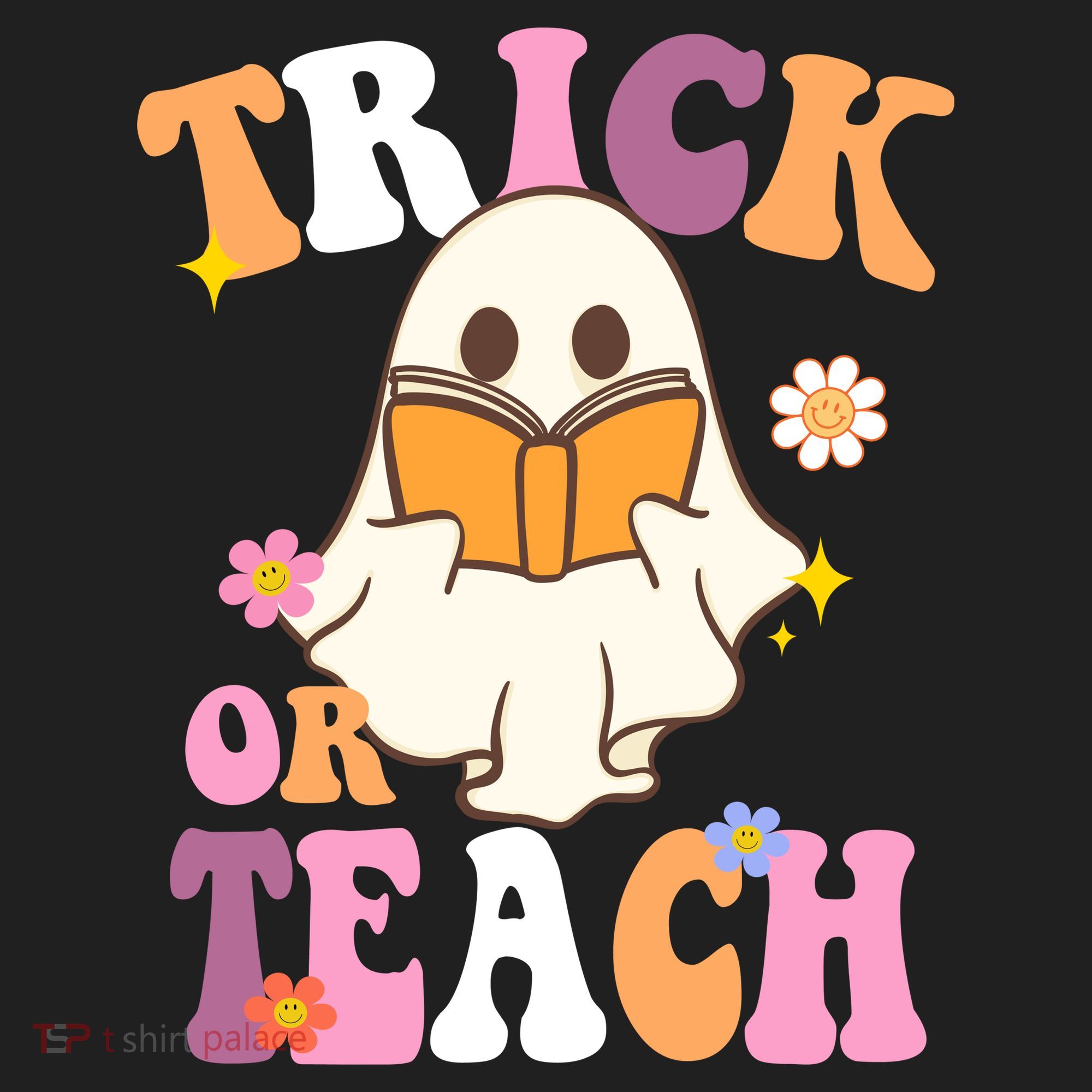 Trick Or Teach Cute Book Ghost Women's Sweatshirt