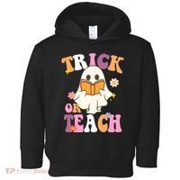 Trick Or Teach Cute Book Ghost Toddler Hoodie thumb 0