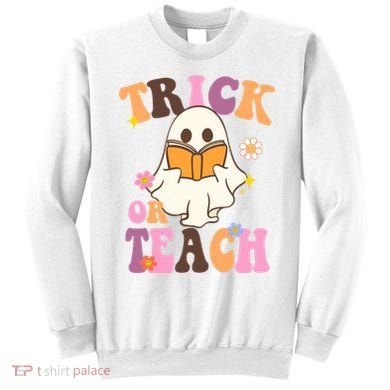 Trick Or Teach Cute Book Ghost Sweatshirt