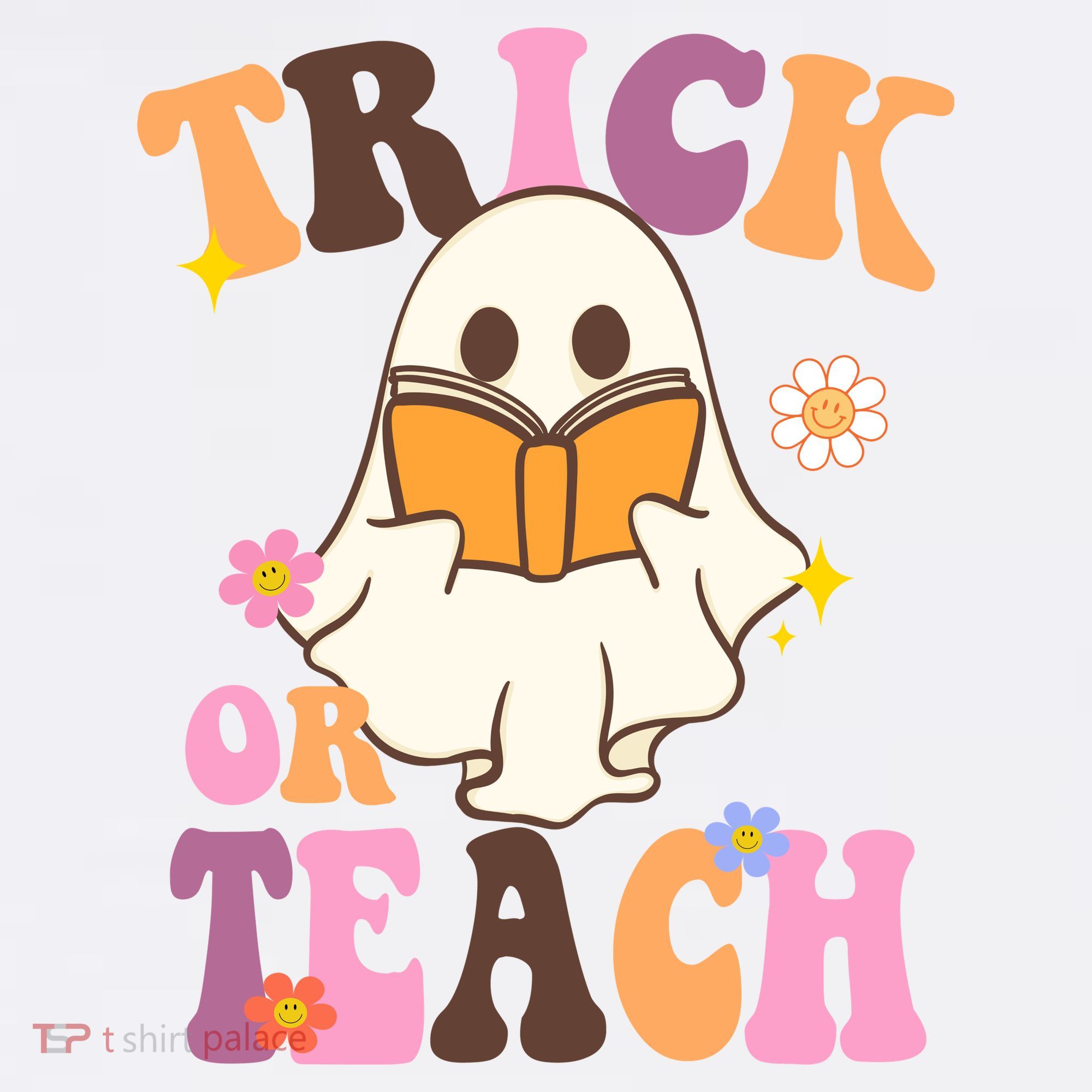 Trick Or Teach Cute Book Ghost Kids Sweatshirt