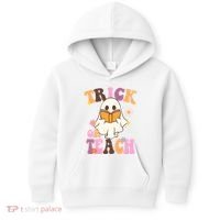 Trick Or Teach Cute Book Ghost Kids Hoodie thumb 0