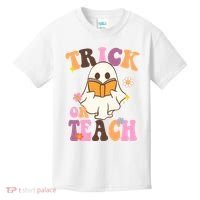 Trick Or Teach Cute Book Ghost Kids T-Shirt thumb 0