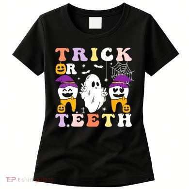 Trick Or Teeth Dental Assistant Dentist Halloween Costumes Gift Women's T-Shirt