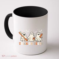 Trick Or Teeth Toothbrush Funny Boo Retro Pumpkin Halloween Gift Coffee Mug thumb 0