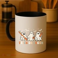 Trick Or Teeth Toothbrush Funny Boo Retro Pumpkin Halloween Gift Coffee Mug thumb 4