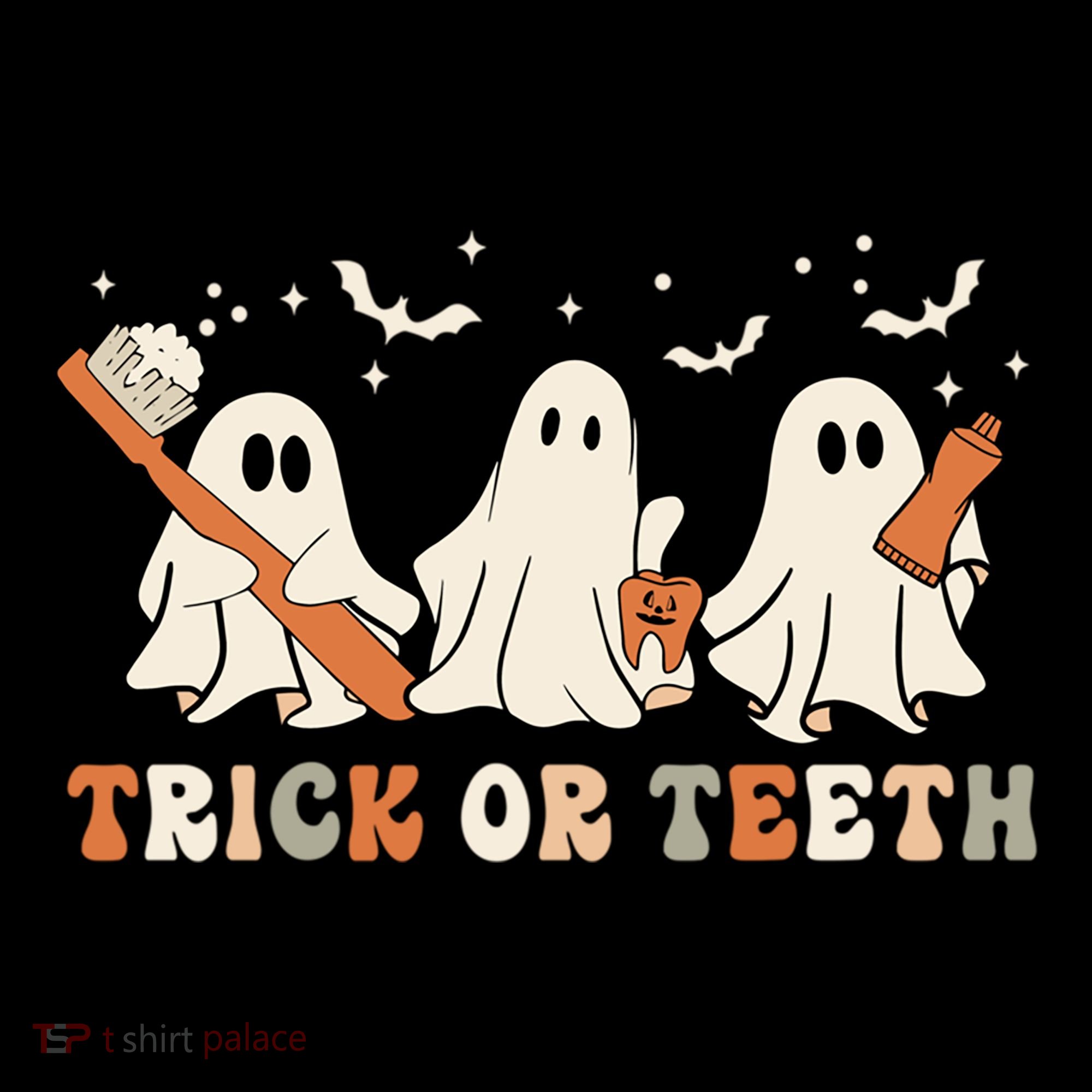 Trick Or Teeth Toothbrush Funny Boo Retro Pumpkin Halloween Gift Coffee Mug