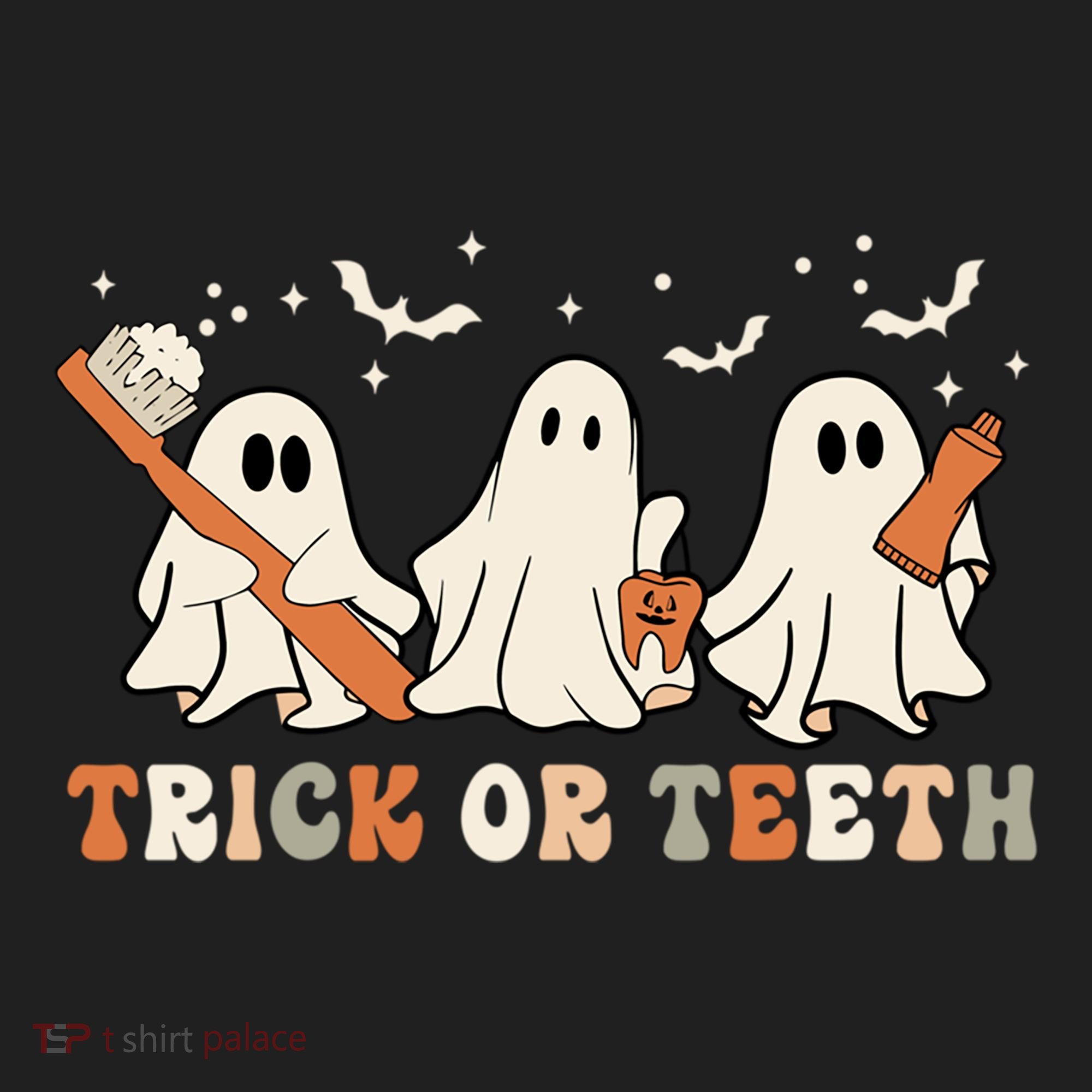 Trick Or Teeth Toothbrush Funny Boo Retro Pumpkin Halloween Gift Beanie