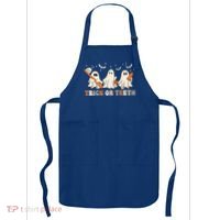 Trick Or Teeth Toothbrush Funny Boo Retro Pumpkin Halloween Gift Apron thumb 0