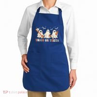 Trick Or Teeth Toothbrush Funny Boo Retro Pumpkin Halloween Gift Apron thumb 2