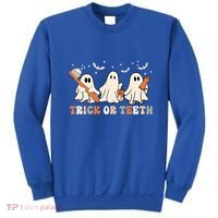 Trick Or Teeth Toothbrush Funny Boo Retro Pumpkin Halloween Gift Sweatshirt thumb 0