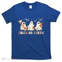 Trick Or Teeth Toothbrush Funny Boo Retro Pumpkin Halloween Gift T-Shirt thumb 0