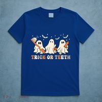 Trick Or Teeth Toothbrush Funny Boo Retro Pumpkin Halloween Gift T-Shirt thumb 5