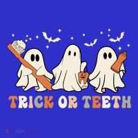 Trick Or Teeth Toothbrush Funny Boo Retro Pumpkin Halloween Gift Coaster thumb 2