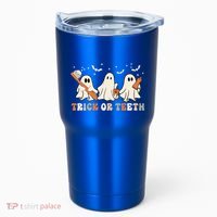 Trick Or Teeth Toothbrush Funny Boo Retro Pumpkin Halloween Gift Tumbler thumb 0