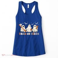 Trick Or Teeth Toothbrush Funny Boo Retro Pumpkin Halloween Gift Women's Tank Top thumb 0