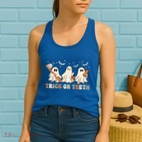 Trick Or Teeth Toothbrush Funny Boo Retro Pumpkin Halloween Gift Women's Tank Top thumb 2