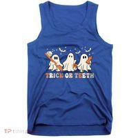 Trick Or Teeth Toothbrush Funny Boo Retro Pumpkin Halloween Gift Tank Top thumb 0