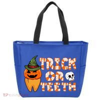 Trick Or Teeth Funny Dentist Halloween Dental Squad Gift Tote Bag thumb 0