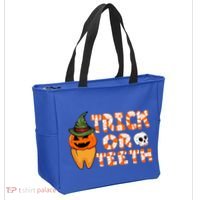 Trick Or Teeth Funny Dentist Halloween Dental Squad Gift Tote Bag thumb 2