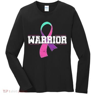 Thyroid Or Thyroid Awareness Or Thyroid Cancer Warrior Cute Women's Long Sleeve Shirt