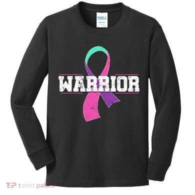 Thyroid Or Thyroid Awareness Or Thyroid Cancer Warrior Cute Kids Long Sleeve Shirt