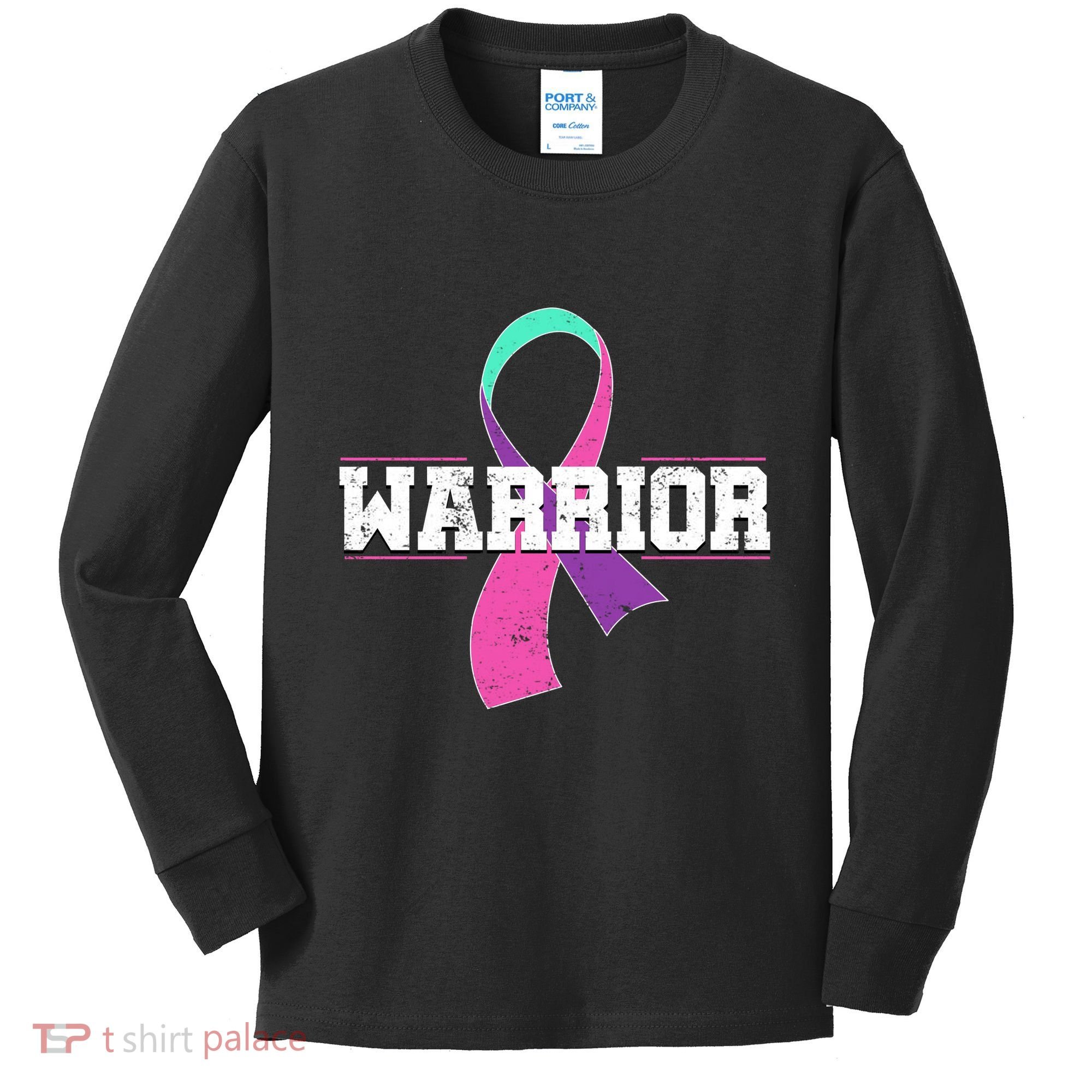 Thyroid Or Thyroid Awareness Or Thyroid Cancer Warrior Cute Kids Long Sleeve Shirt