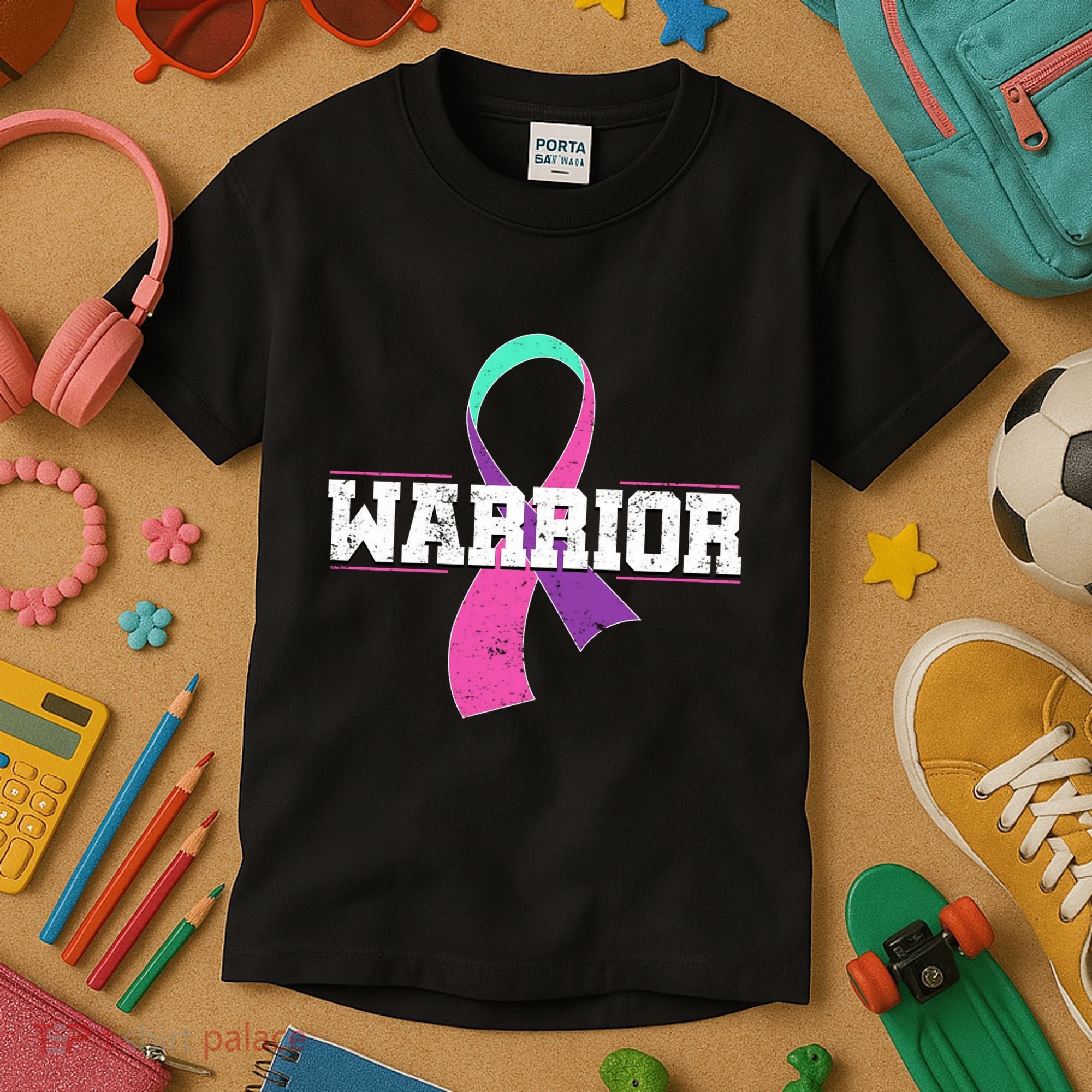 Thyroid Or Thyroid Awareness Or Thyroid Cancer Warrior Cute Kids T-Shirt